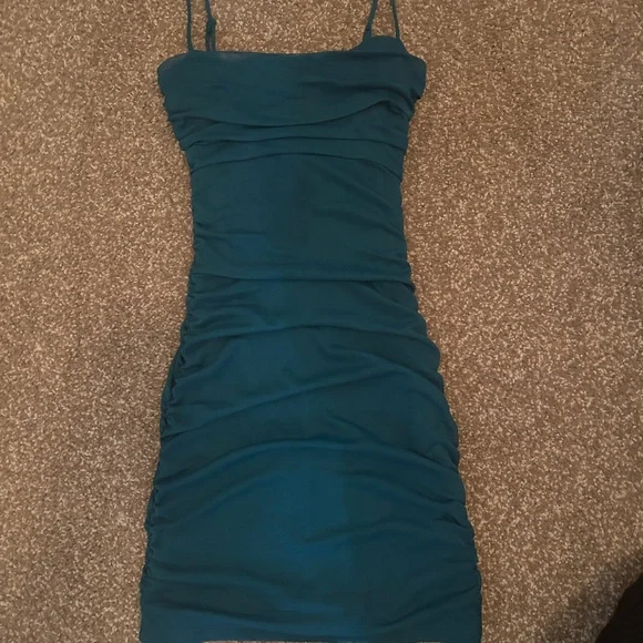 Teal Gigi Mesh Mini Dress - Picture 2 of 3